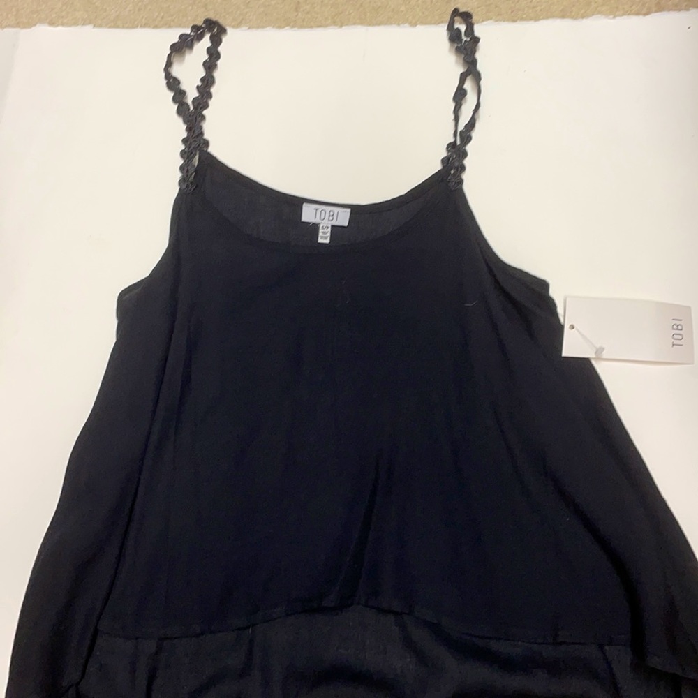 Black high low crop top